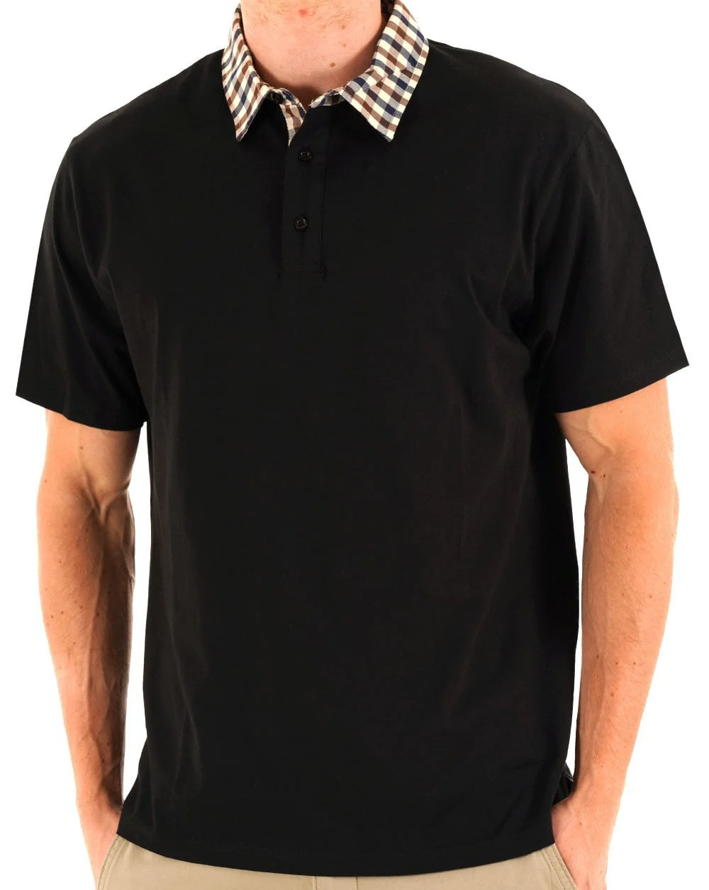 Aquascutum Club Check Polo Black - Image 3