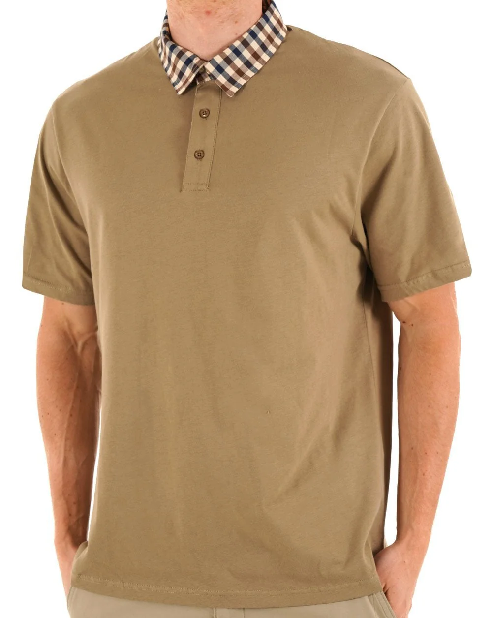 Aquascutum Club Check Polo Khaki - Image 2