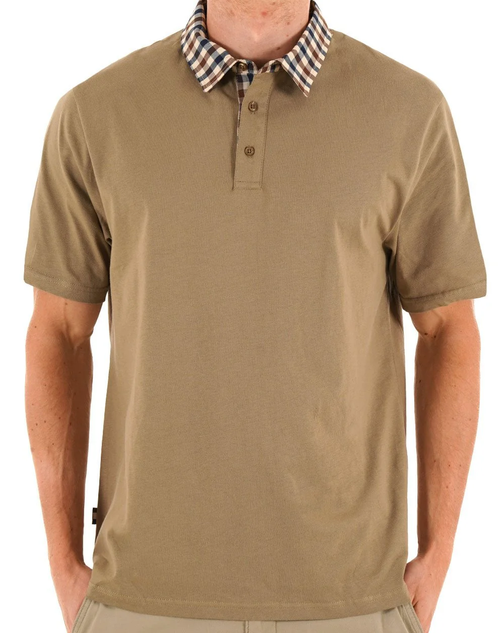 Aquascutum Club Check Polo Khaki - Image 3