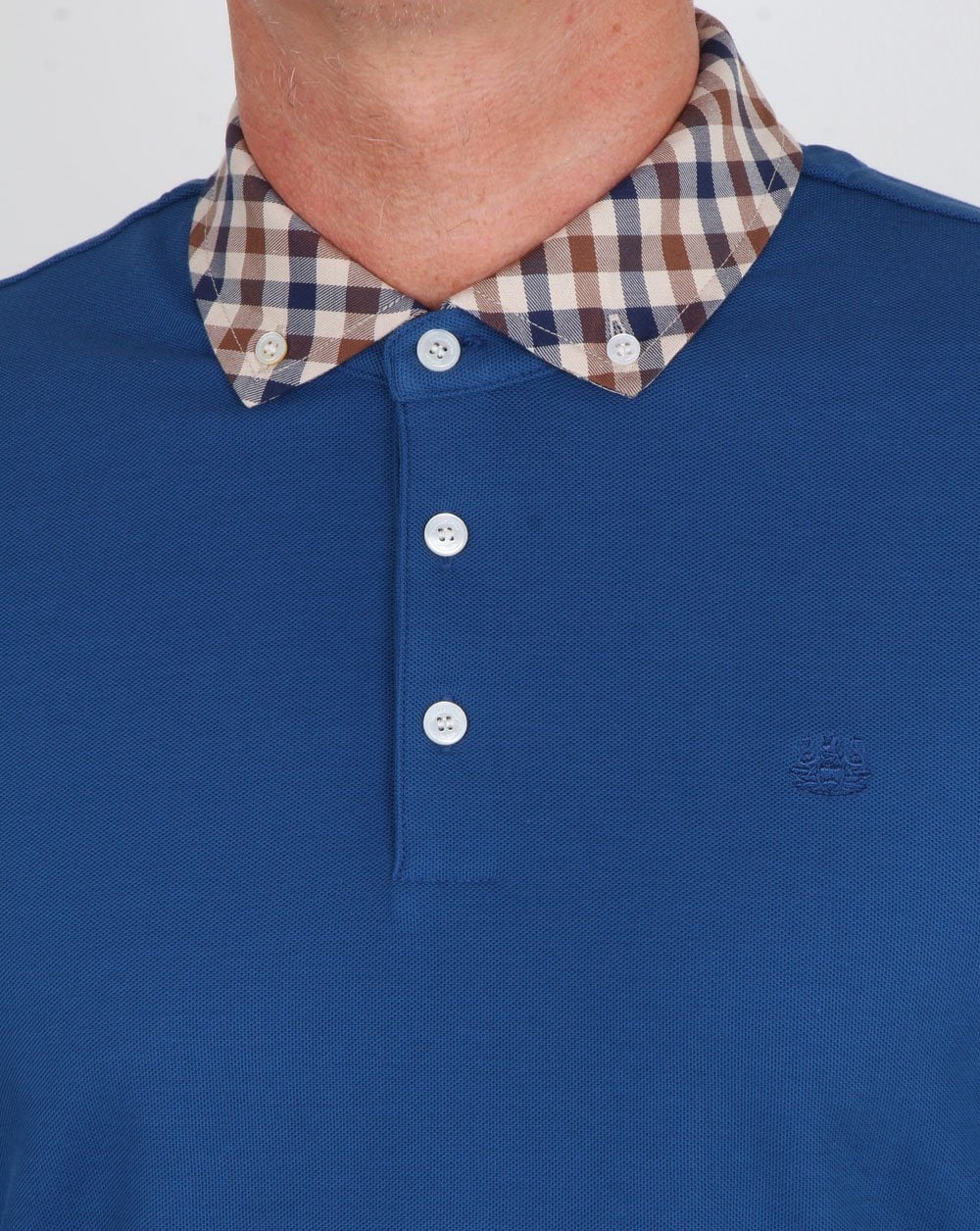 Aquascutum Coniston Cc Collar Ls Polo Blue - Image 2