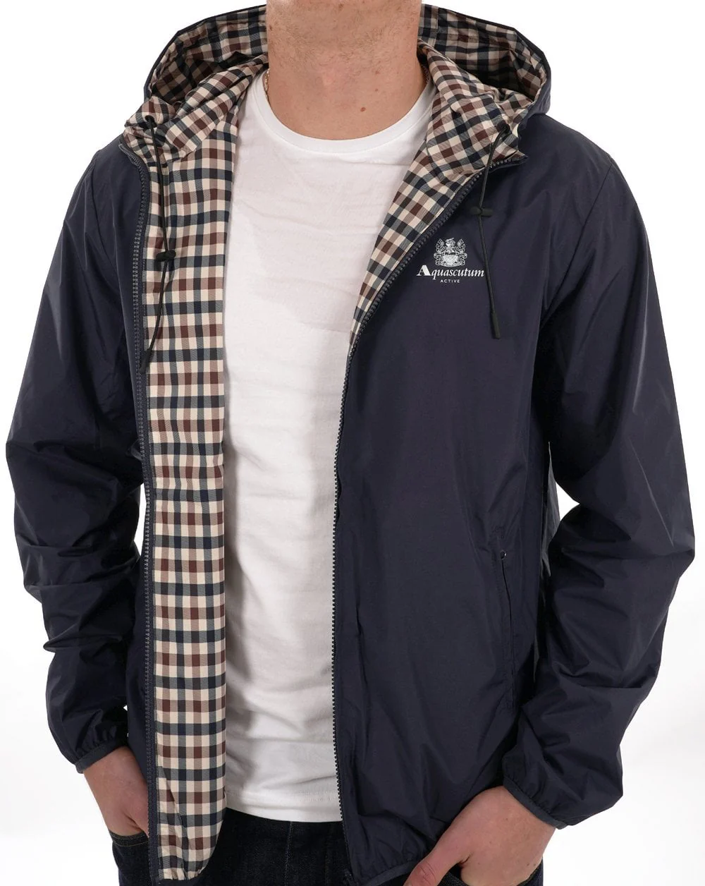 Aquascutum Hooded Sailor Reversible Jacket Navy - Image 3