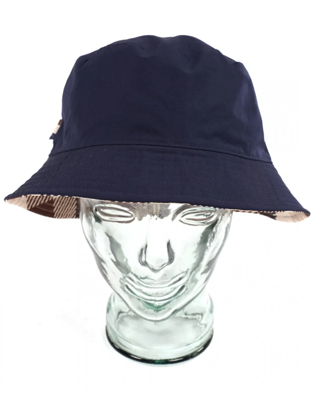 Aquascutum Hydro Macro Reversible Bucket Hat Navy/Large Check - Image 3