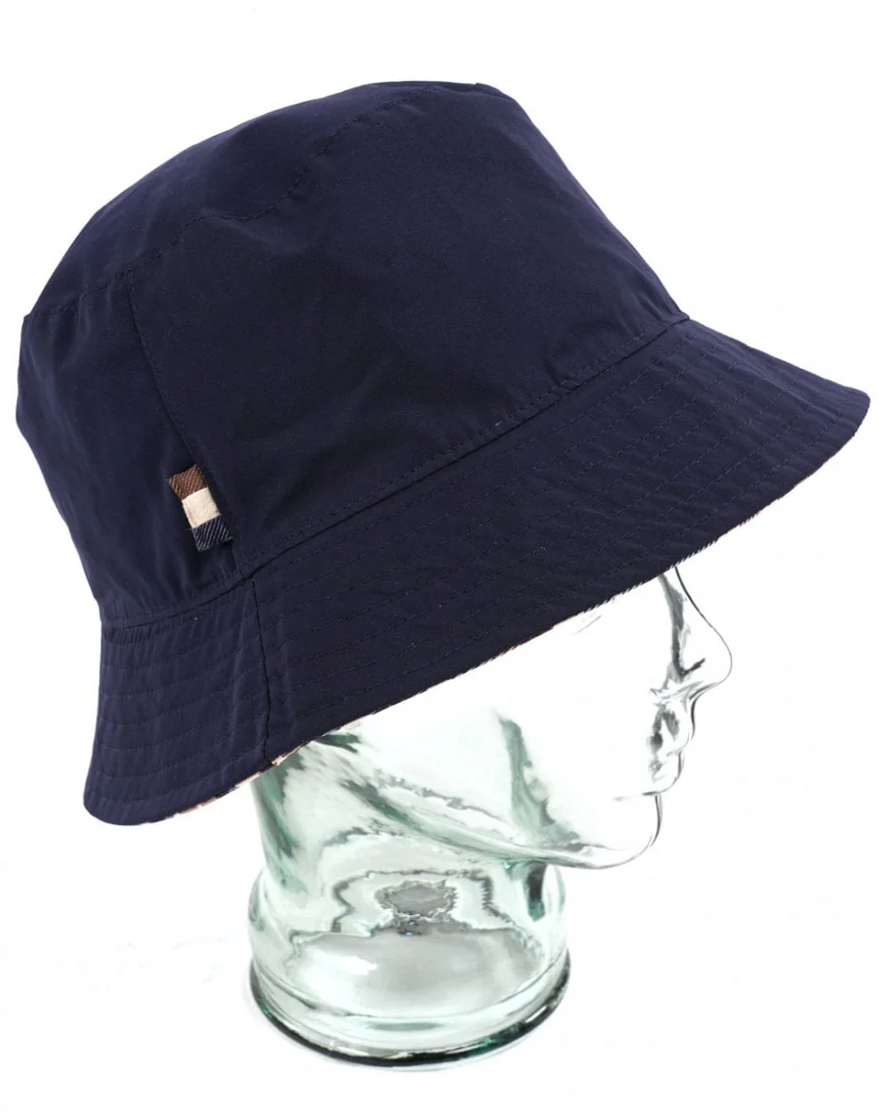 Aquascutum Hydro Reversible Bucket Hat Navy/Check - Image 2