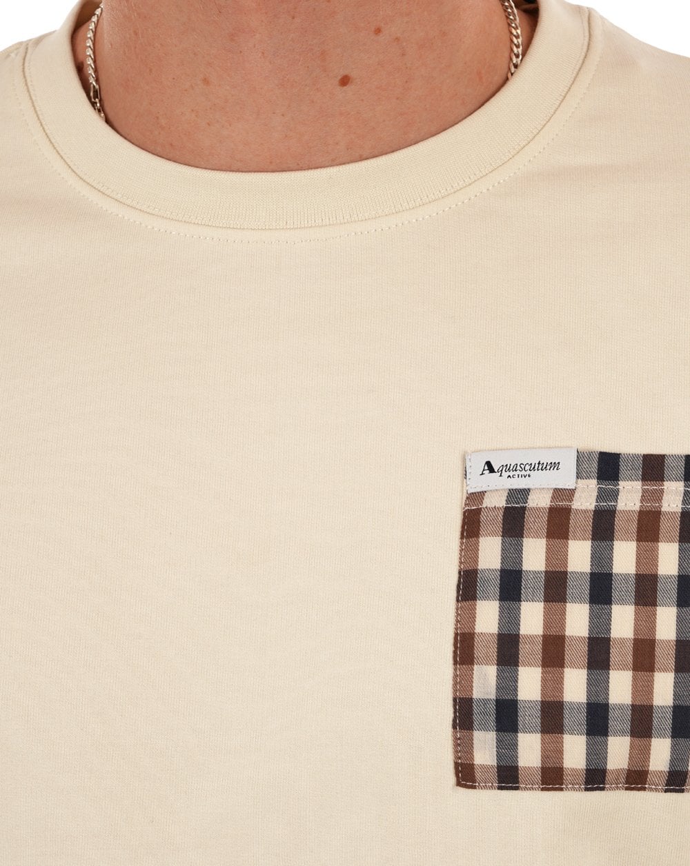 Aquascutum Iconic Pocket Crew Sweat Off White - Image 3