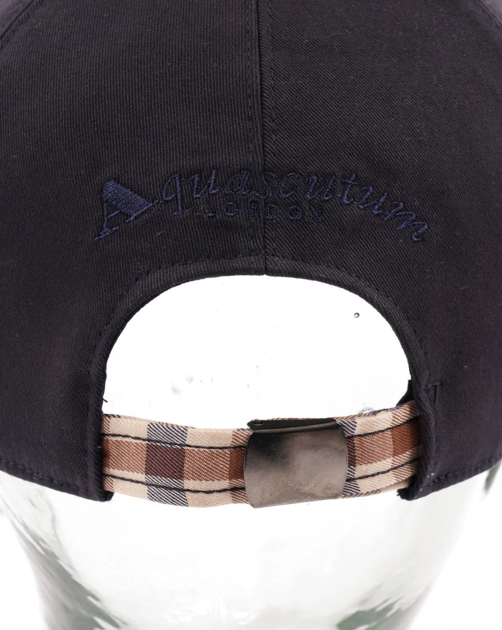 Aquascutum Kiril Cap Navy Check - Image 2
