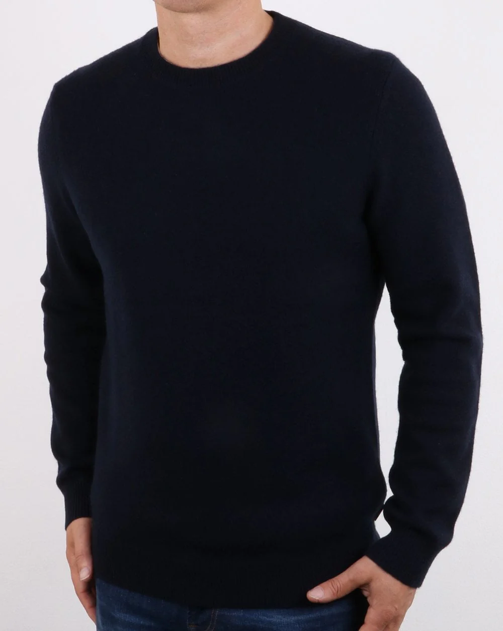 Aquascutum Lance Lambswool Crew Neck Jumper Navy - Image 3
