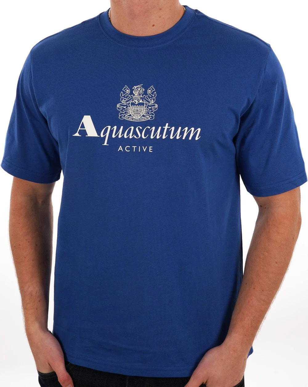 Aquascutum Large Logo T Shirt Royal Blue