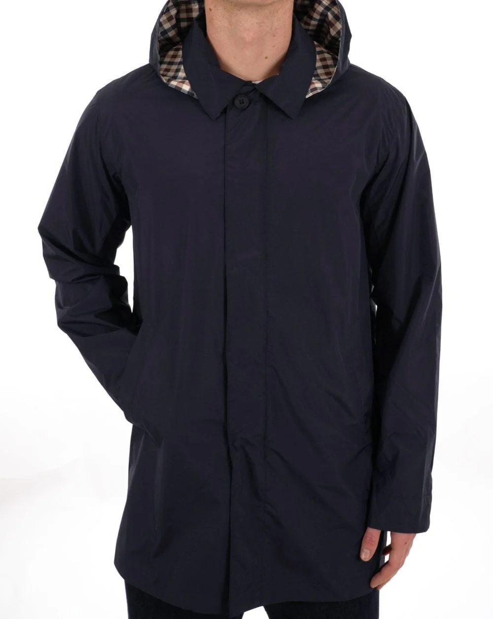 Aquascutum Packable Trench Coat Navy - Image 2