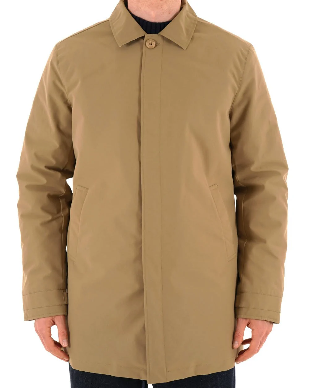 Aquascutum Padded Mid Trench Coat Khaki - Image 3