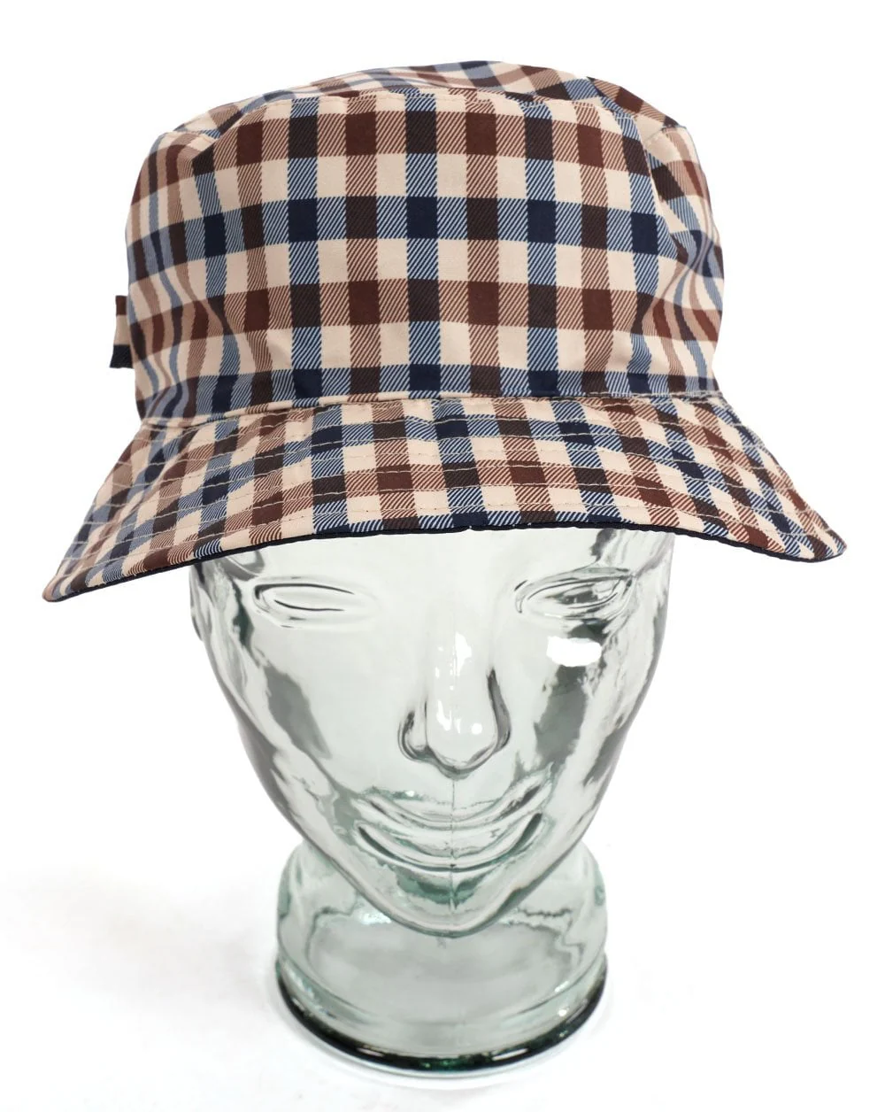 Aquascutum Reversible Bucket Hat Navy/Check