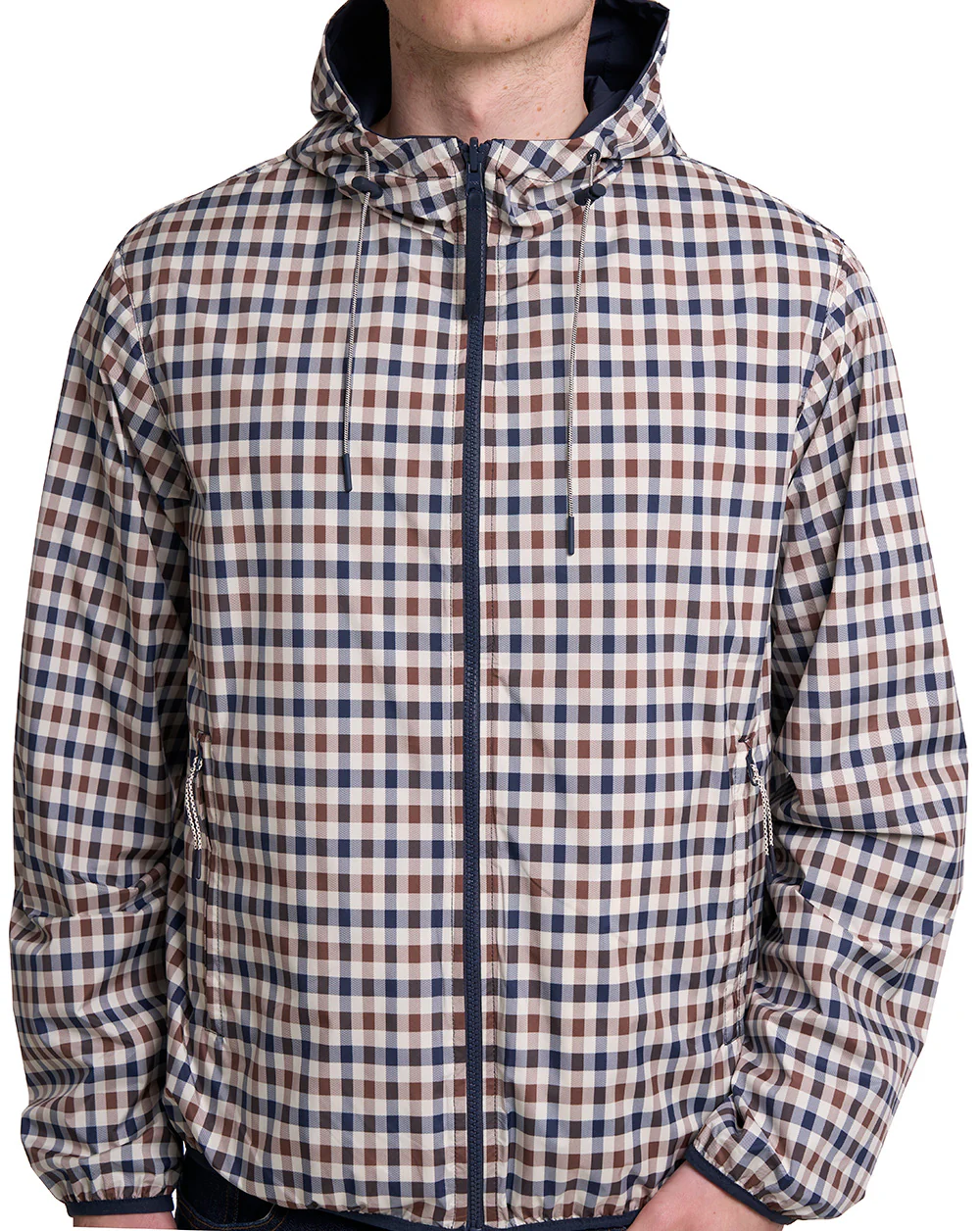 Aquascutum Badge Reversible Hooded Sailor Jacket Navy - Image 4