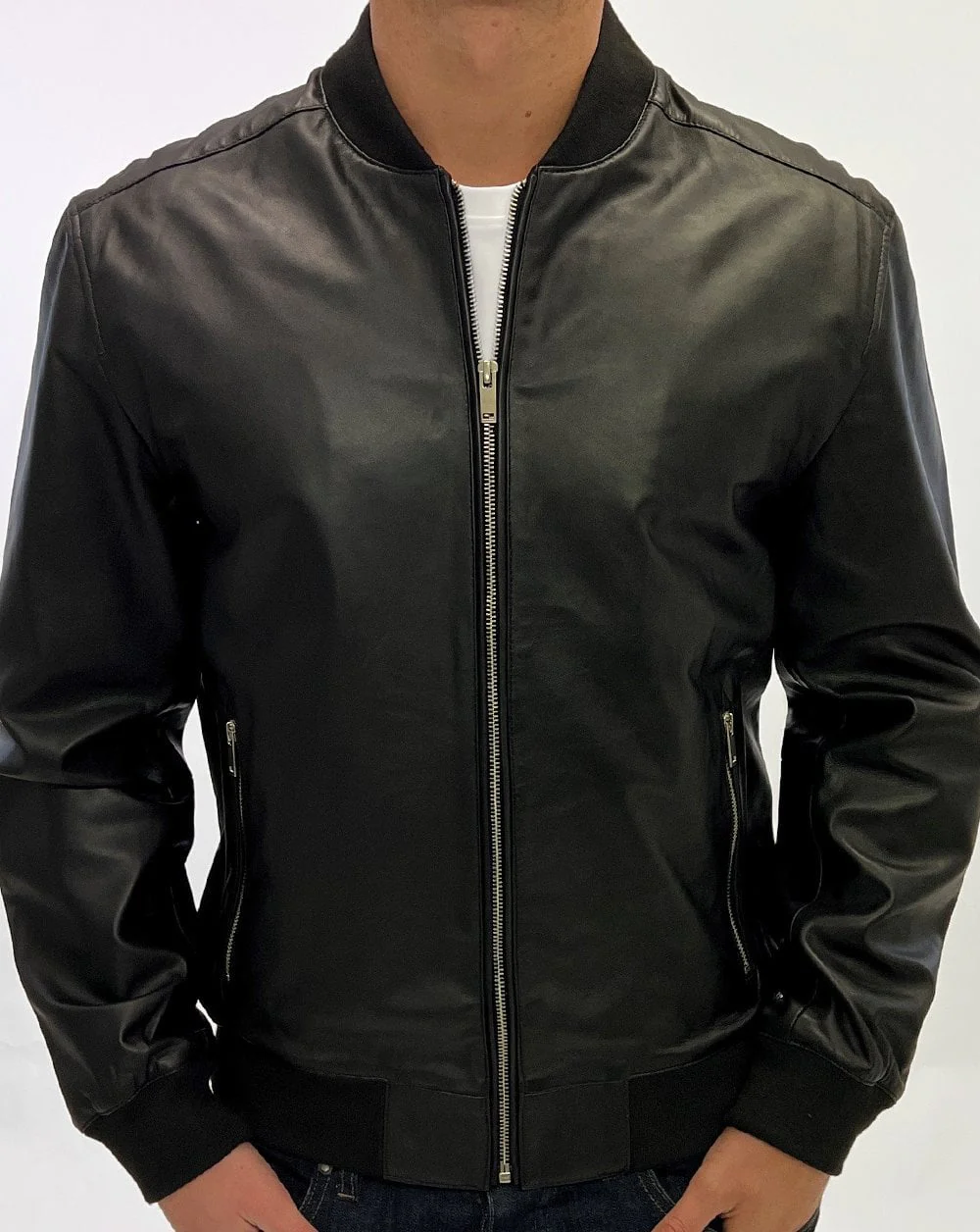 Archive Leathers Bomber Jacket Black - Image 2