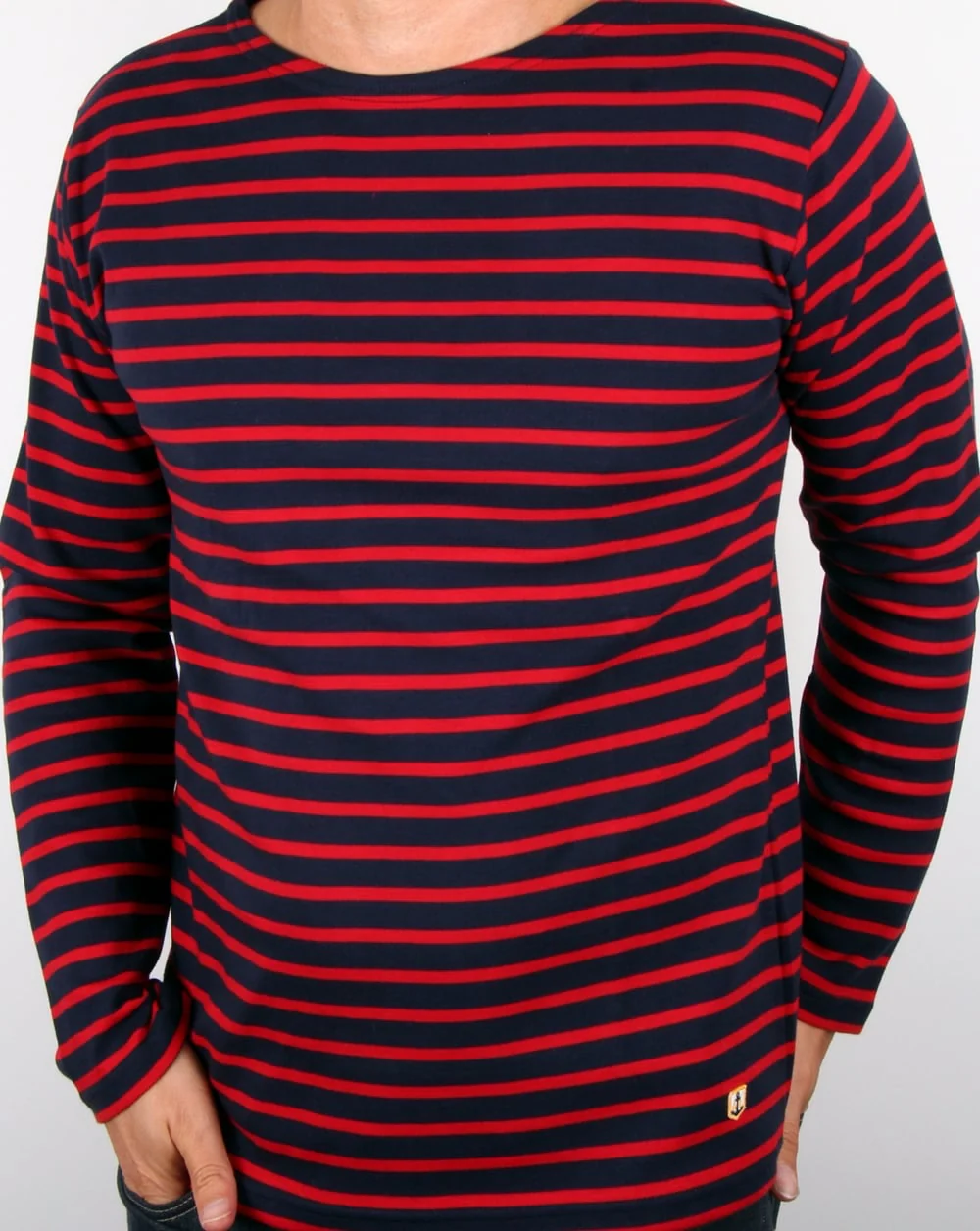 Armor-lux Classic Ls Breton T-shirt Navy/dark Red