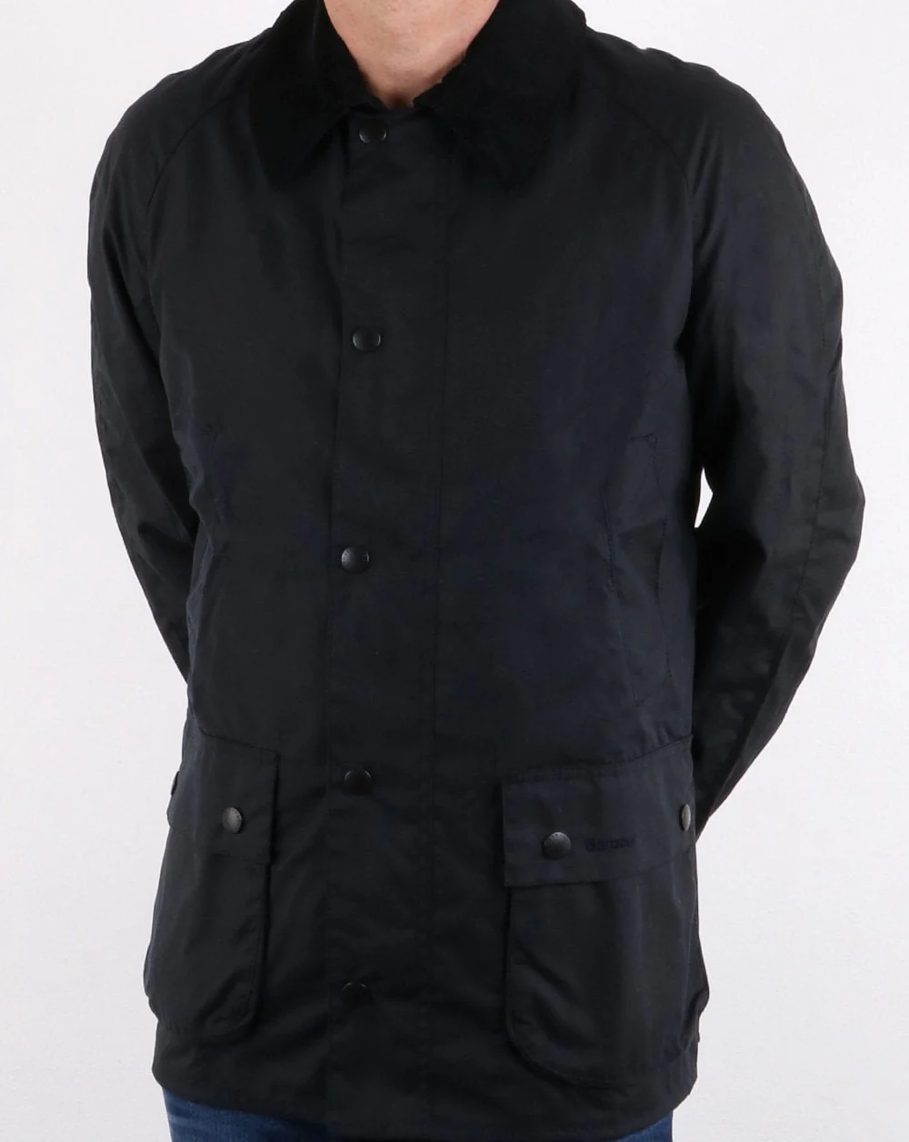 Barbour Ashby Wax Jacket Navy - Image 2