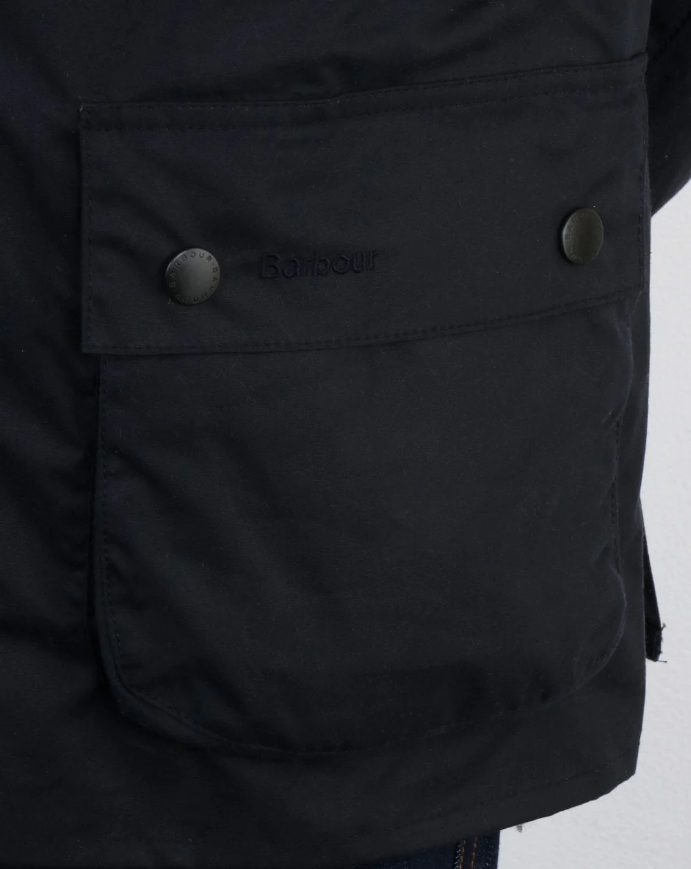 Barbour Ashby Wax Jacket Navy - Image 4