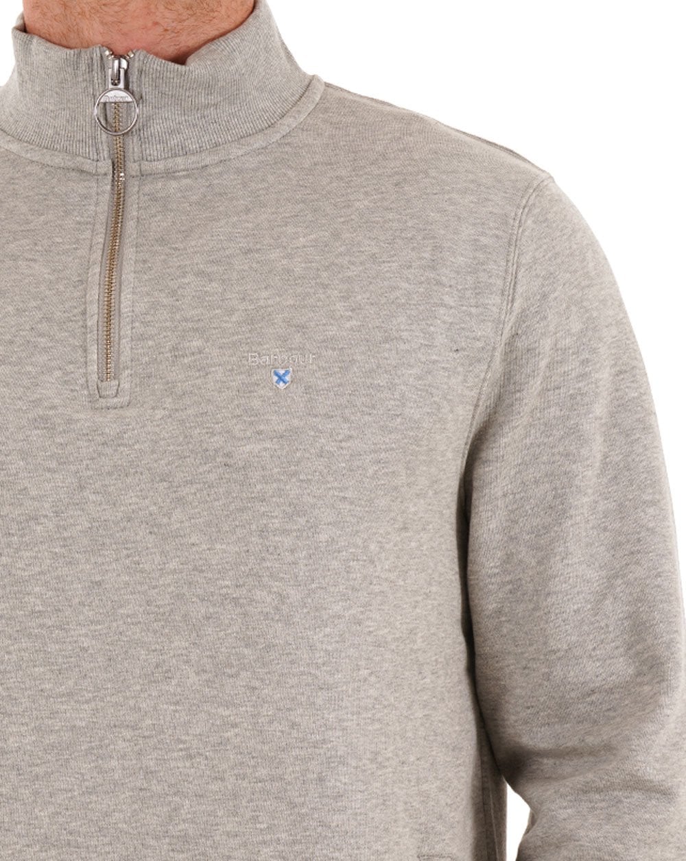 Barbour Beckhill Half Zip Sweatshirt Grey Marl - Image 2