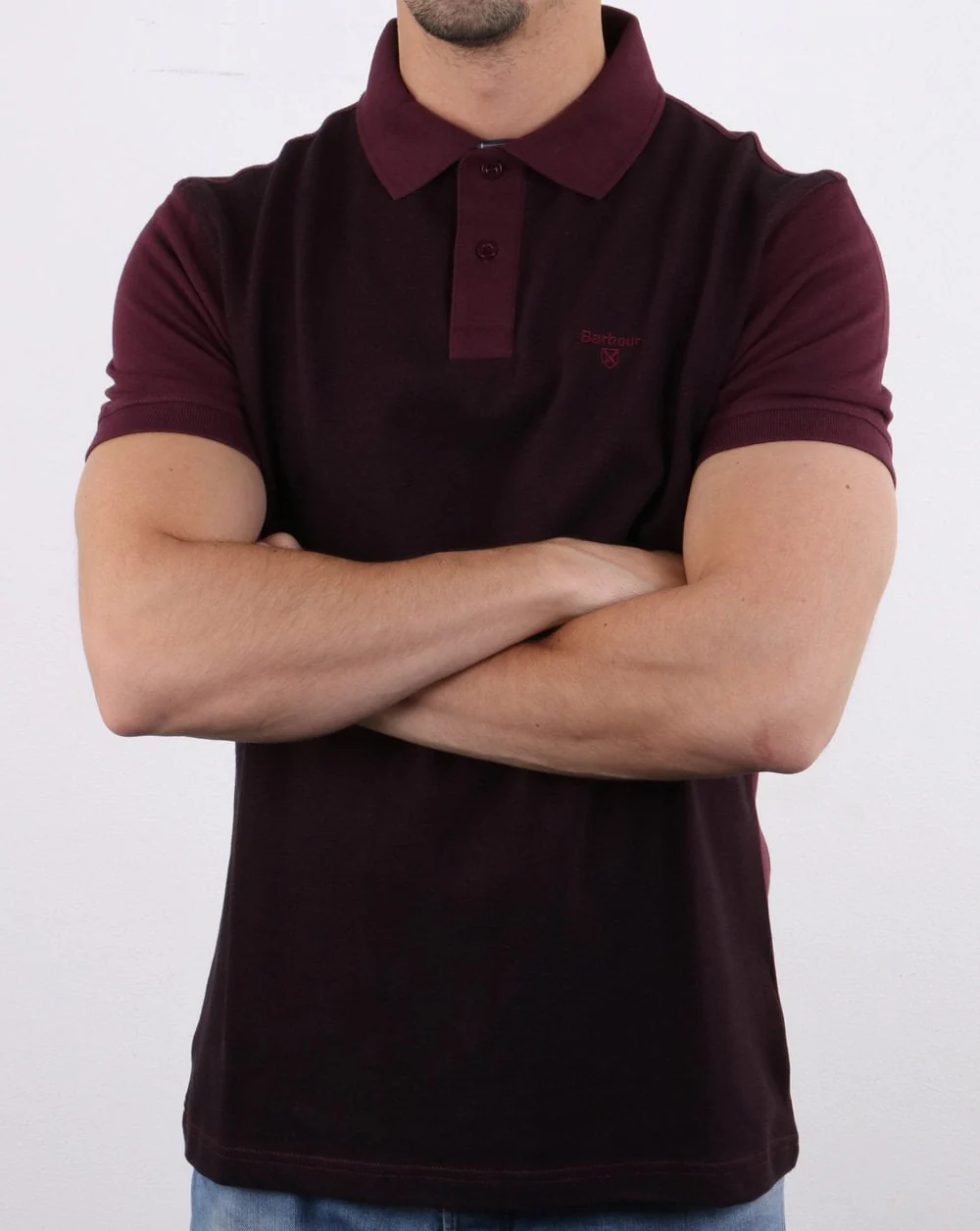Barbour Bonar Polo Shirt Burgundy - Image 3