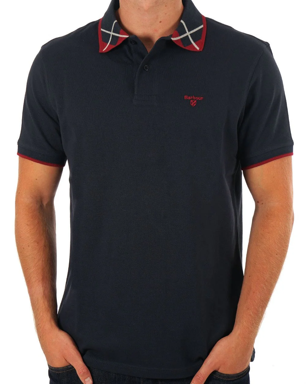 Barbour Brodie Polo Shirt Navy - Image 3