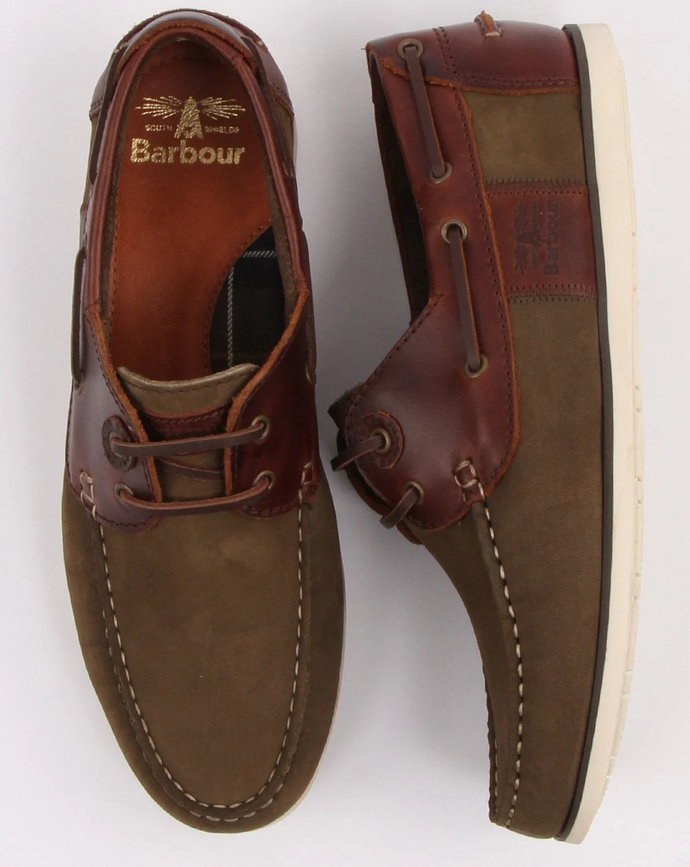Barbour Capstan Boat Shoe Olive/Mahogany - Image 2