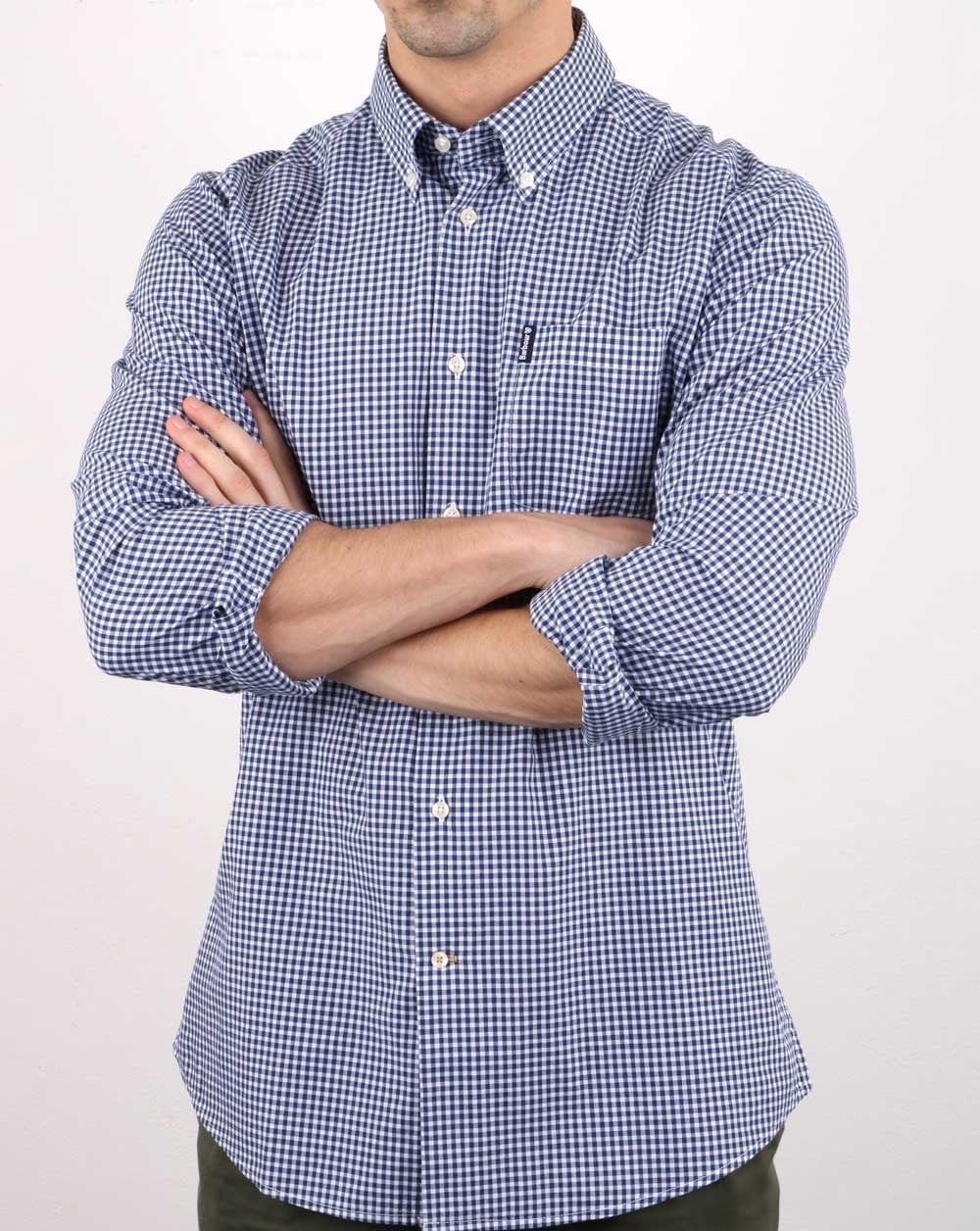 Barbour Gingham Shirt Blue - Image 3