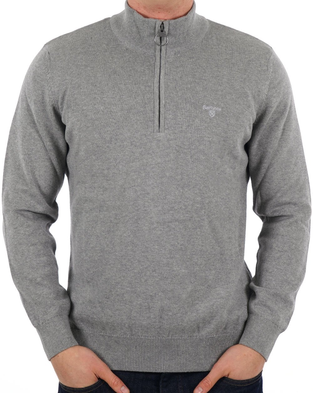 Barbour Half Zip Jumper Grey Marl - Image 3
