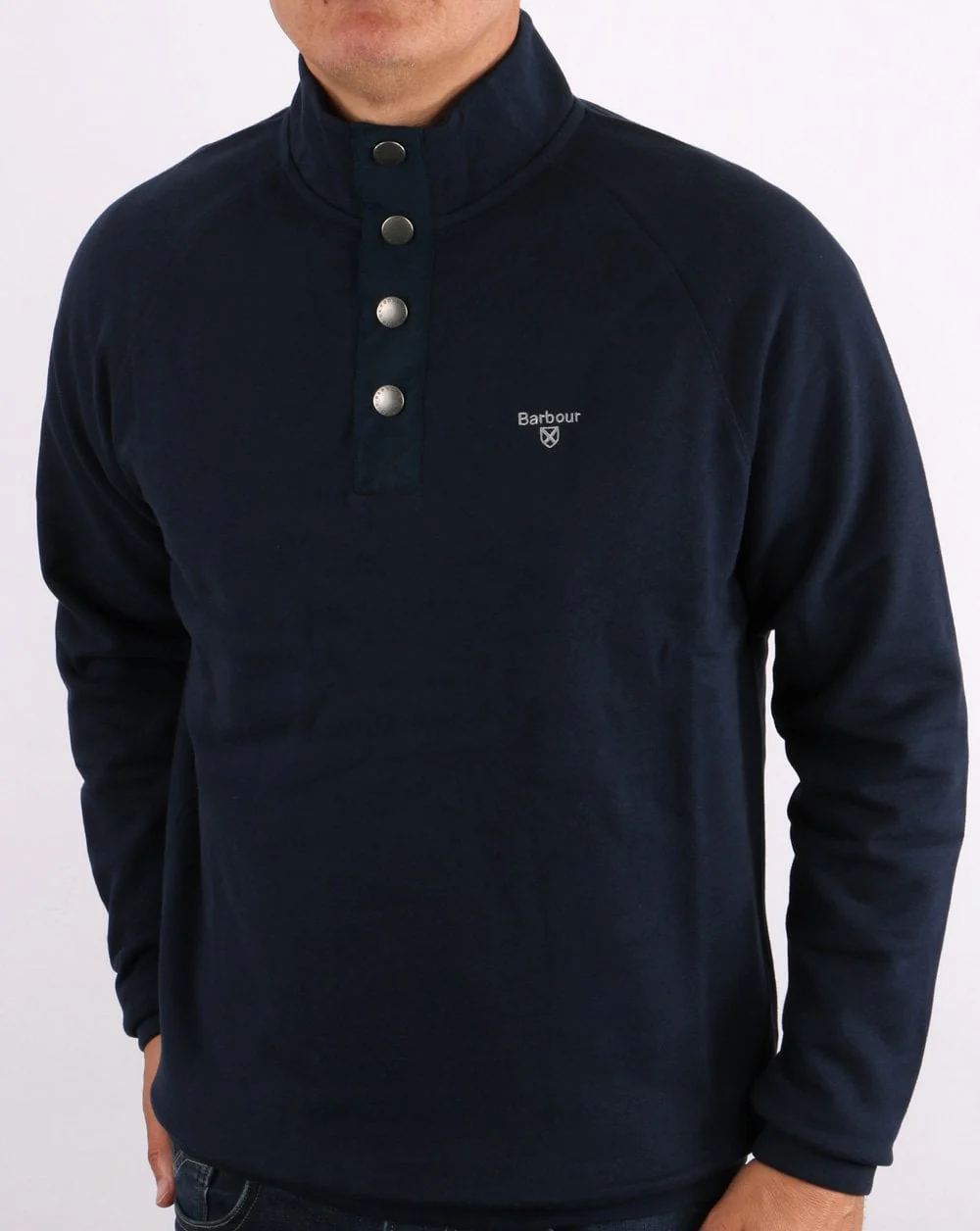 Barbour Half Zip Sweatshirt Navy - Image 2