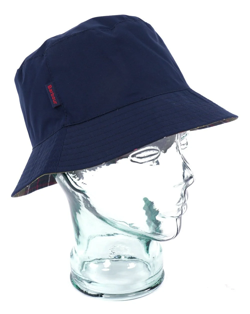 Barbour Hutton Reversible Bucket Hat Navy/Classic Tartan - Image 2