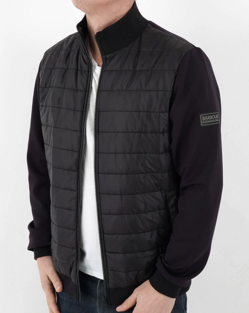 Barbour International Baffle Zip Thru Sweat Black - Image 3