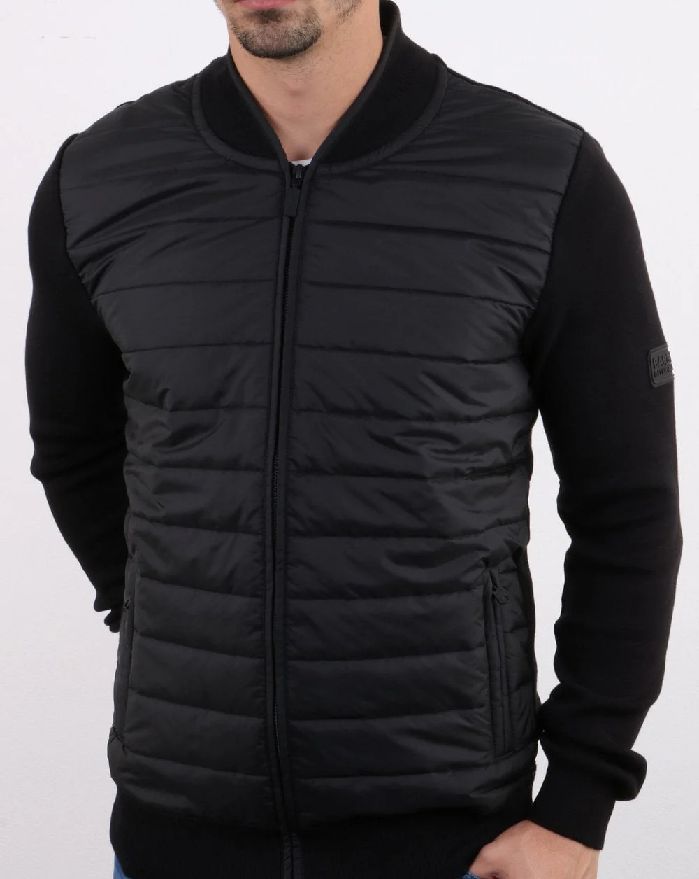 Barbour International Baffle Zip Up Jacket Black - Image 3
