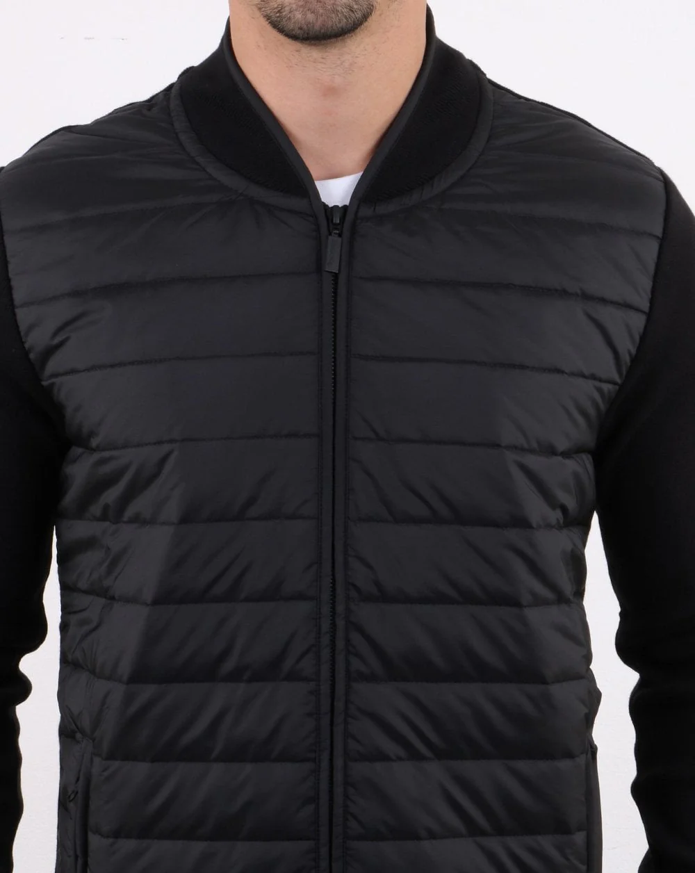 Barbour International Baffle Zip Up Jacket Black - Image 4