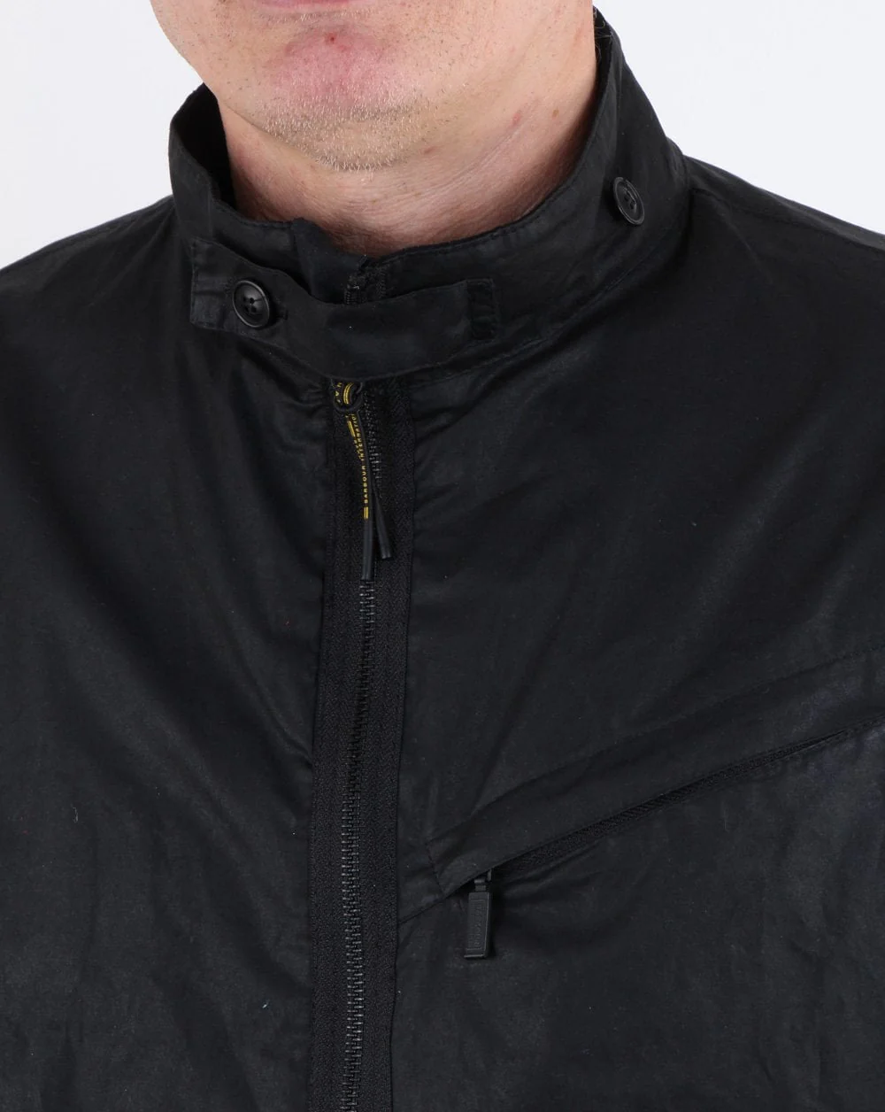 Barbour International Bower Wax Jacket Black - Image 2