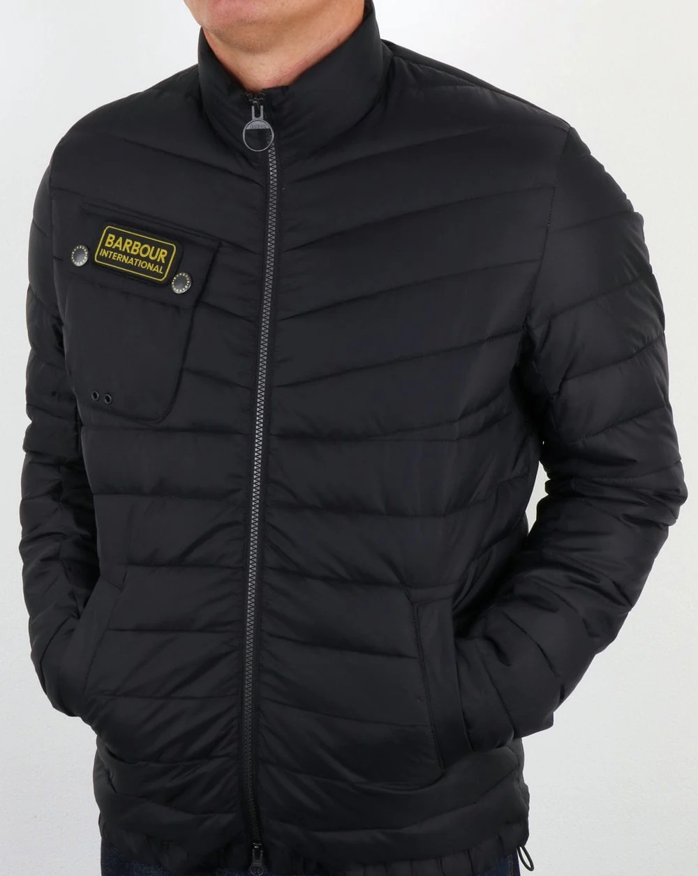 Barbour International Chain Quilted Jacket Black - Image 3