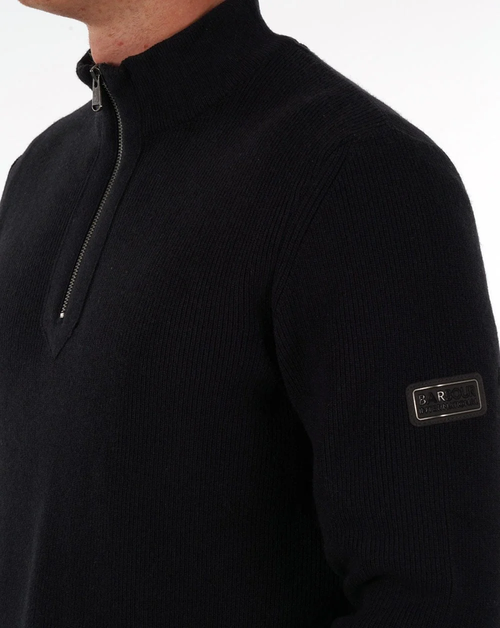 Barbour International Crawley Half Zip Jumper Black - Image 2