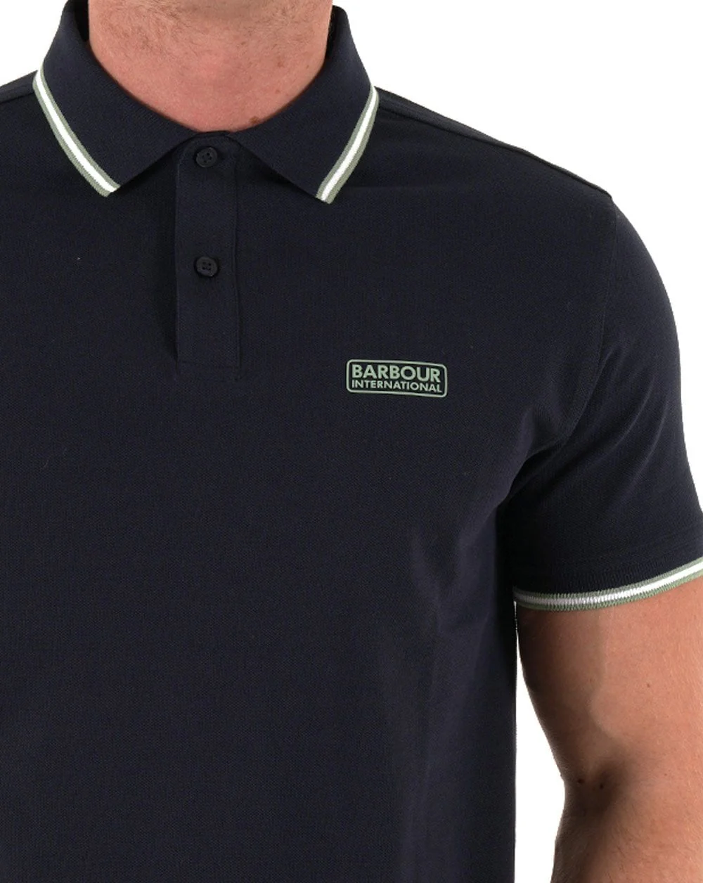 Barbour International Evan Tipped Polo Shirt Navy - Image 2