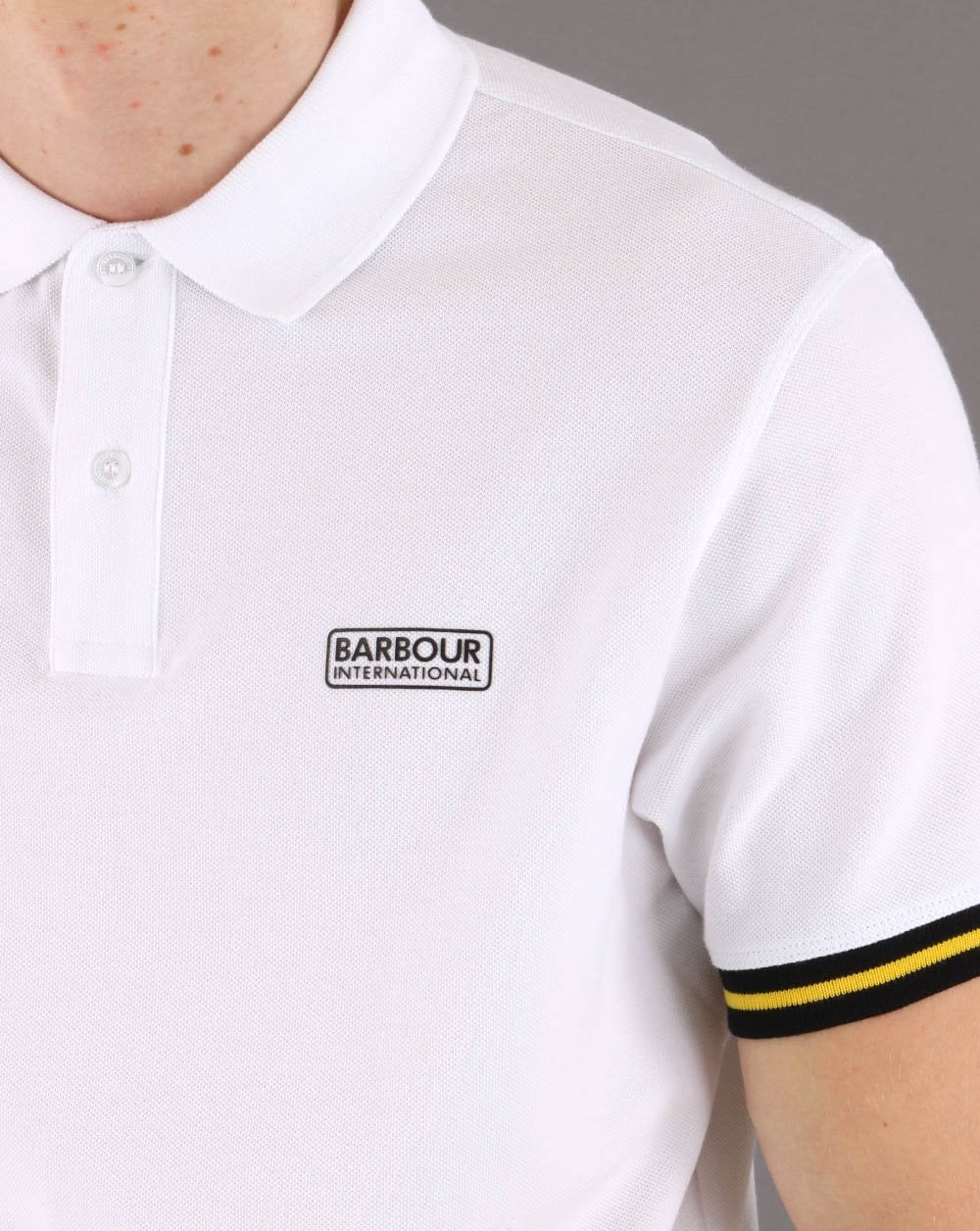 Barbour International Legacy Tipped Polo White - Image 2