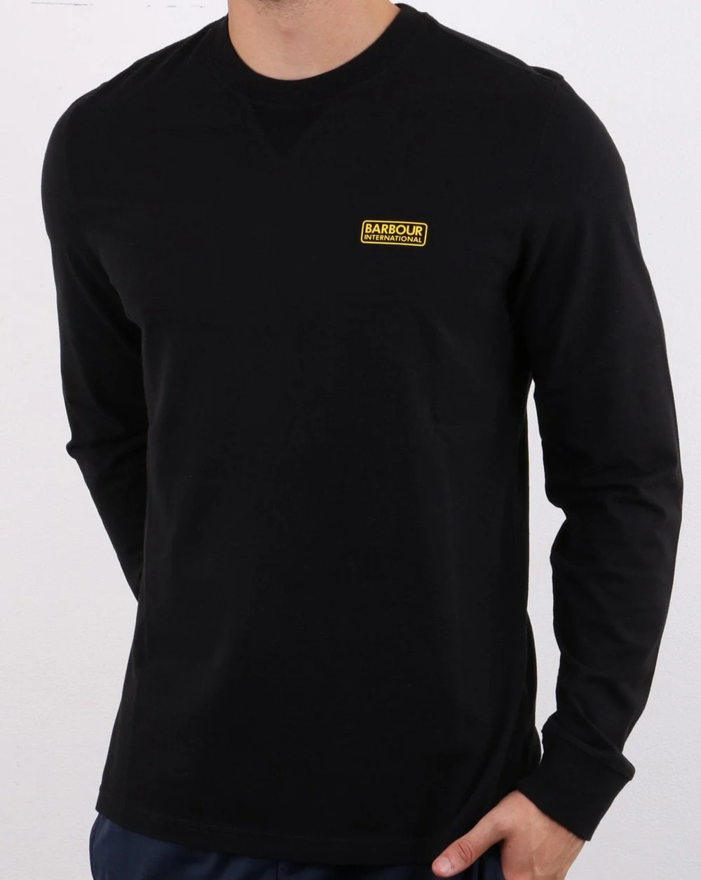 Barbour International Long Sleeve Logo Tee Black - Image 2