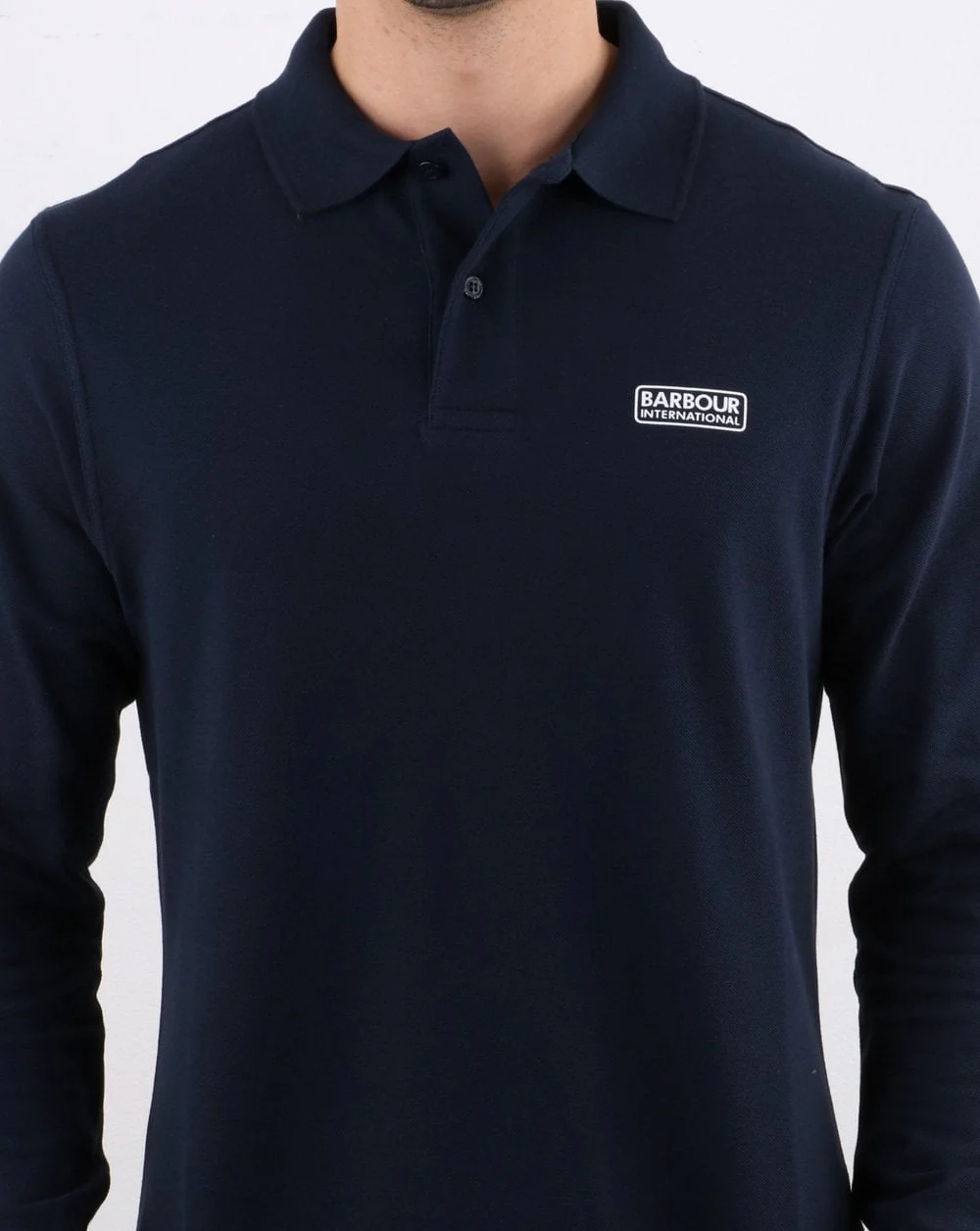 Barbour International Long Sleeved Polo Navy - Image 4