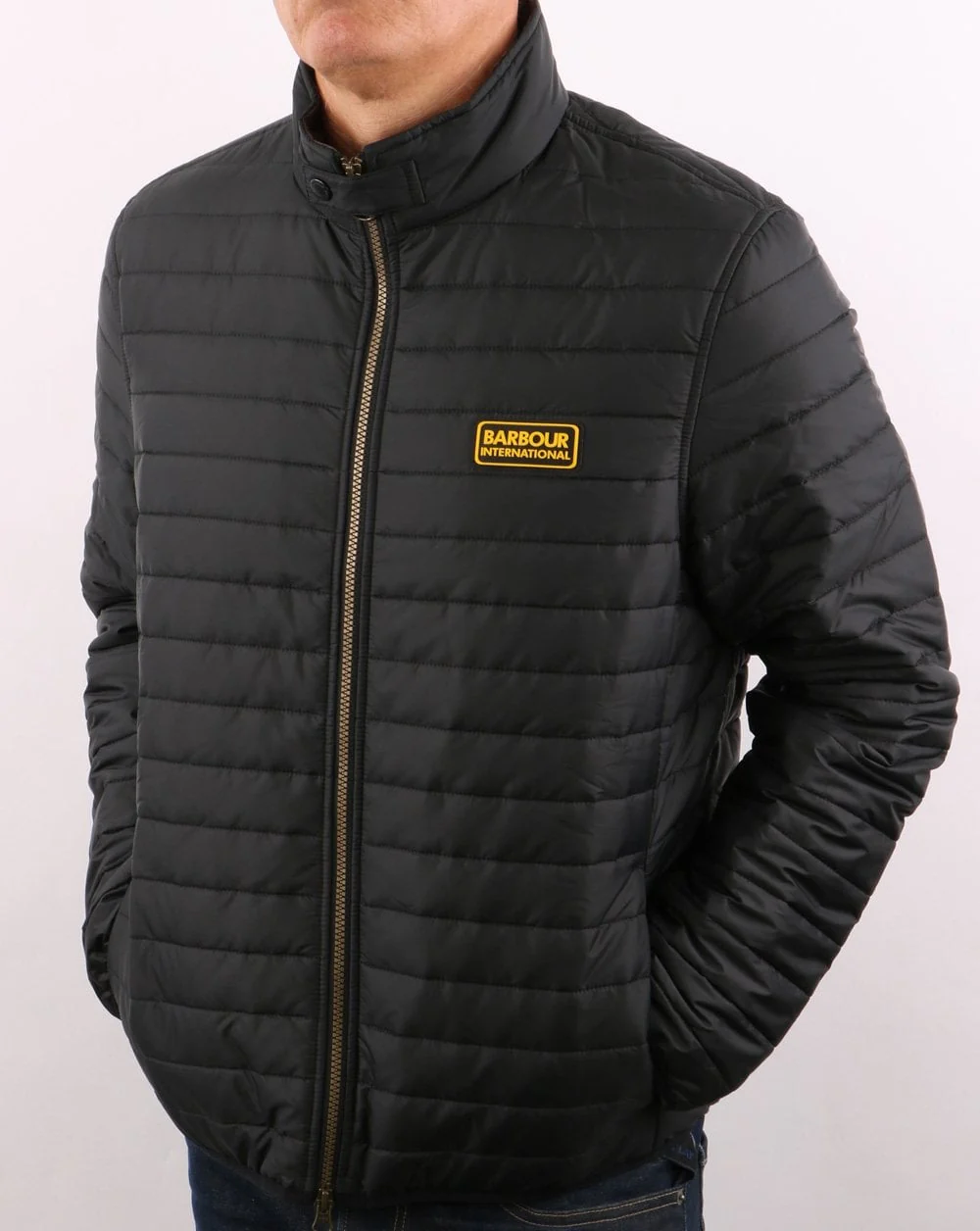 Barbour International Mind Quilt Jacket Black - Image 4