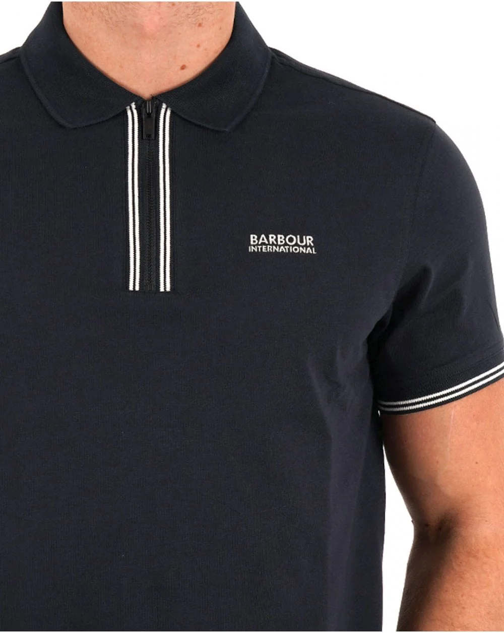 Barbour International Ollie Twin Placket Polo Navy - Image 2