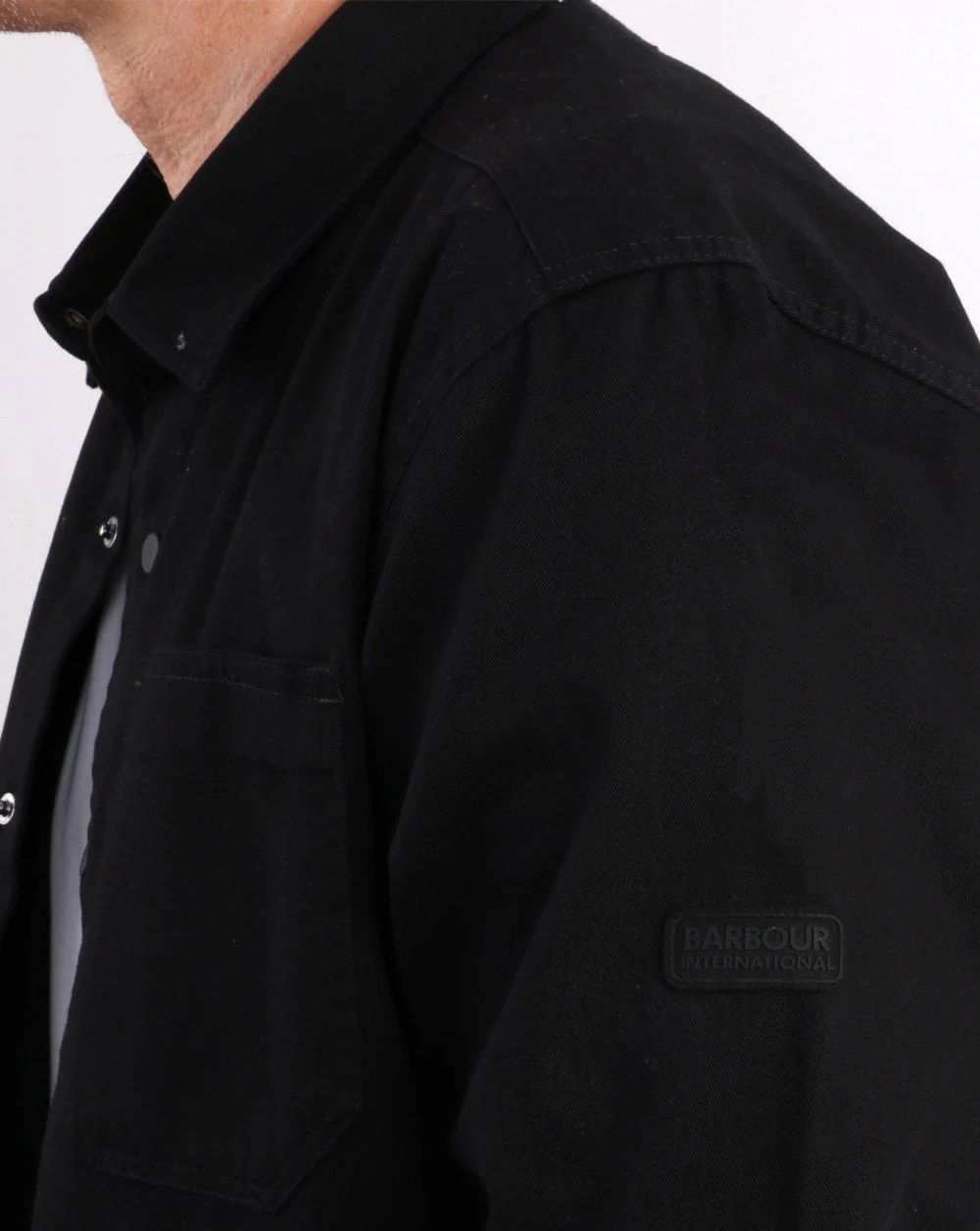 Barbour International Patch Overshirt Black - Image 4