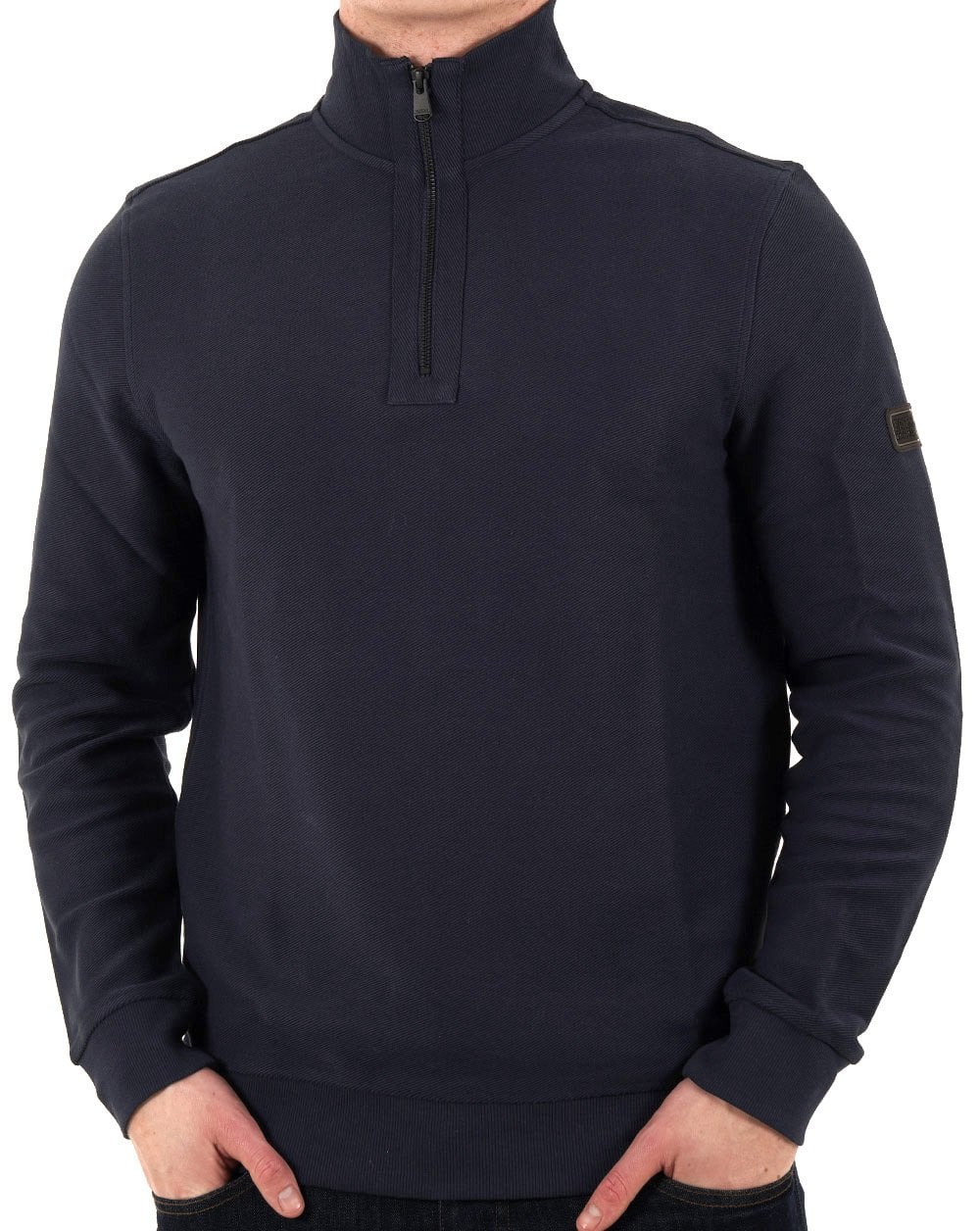 Barbour International Samuel Funnel Neck Sweatshirt Navy - Image 2