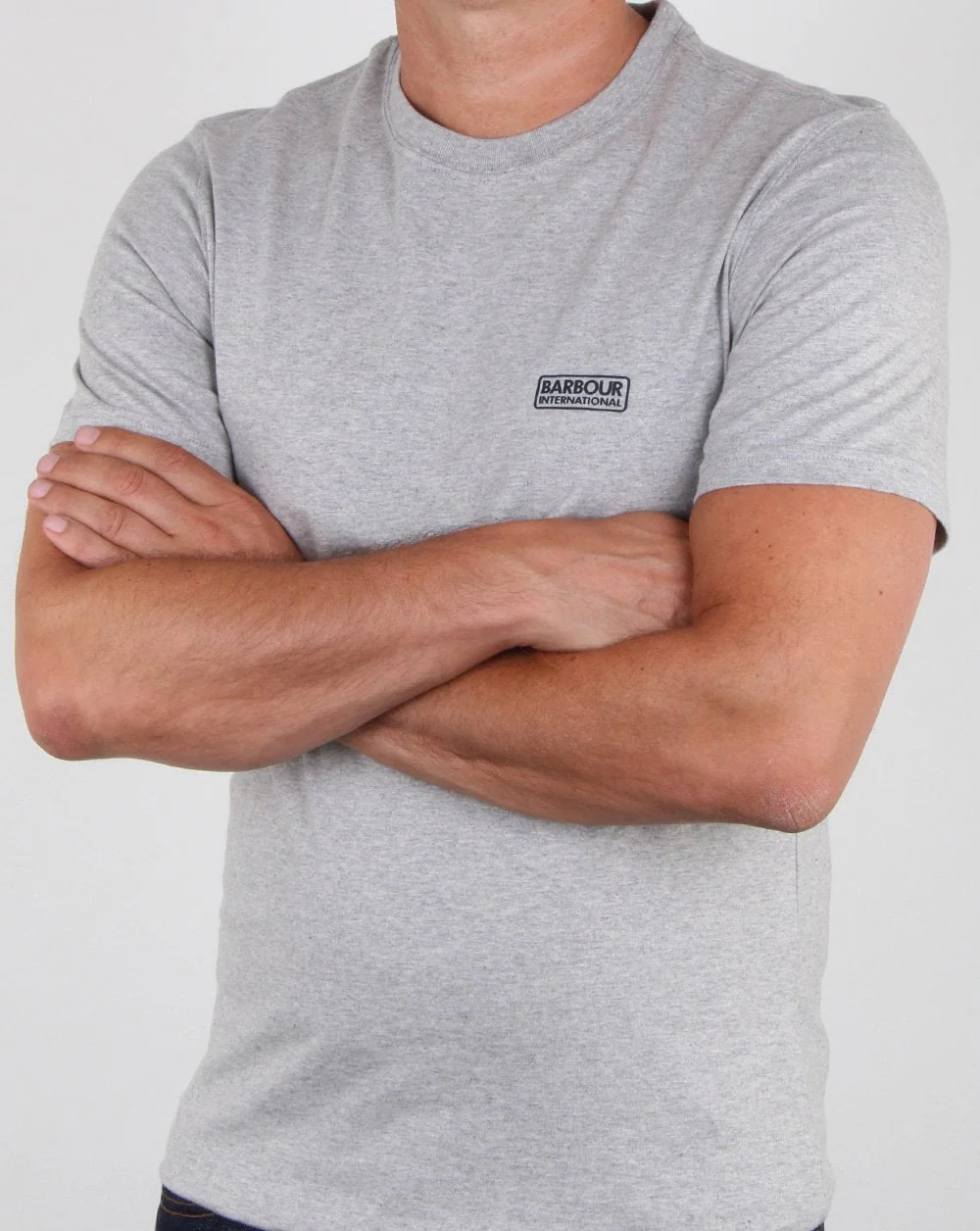 Barbour International Small Logo T-shirt Grey Marl