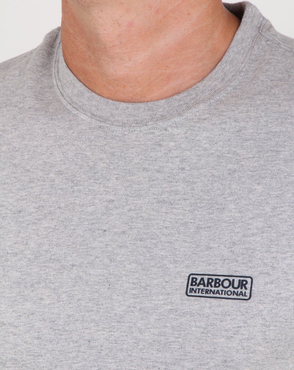 Barbour International Small Logo T-shirt Grey Marl - Image 2