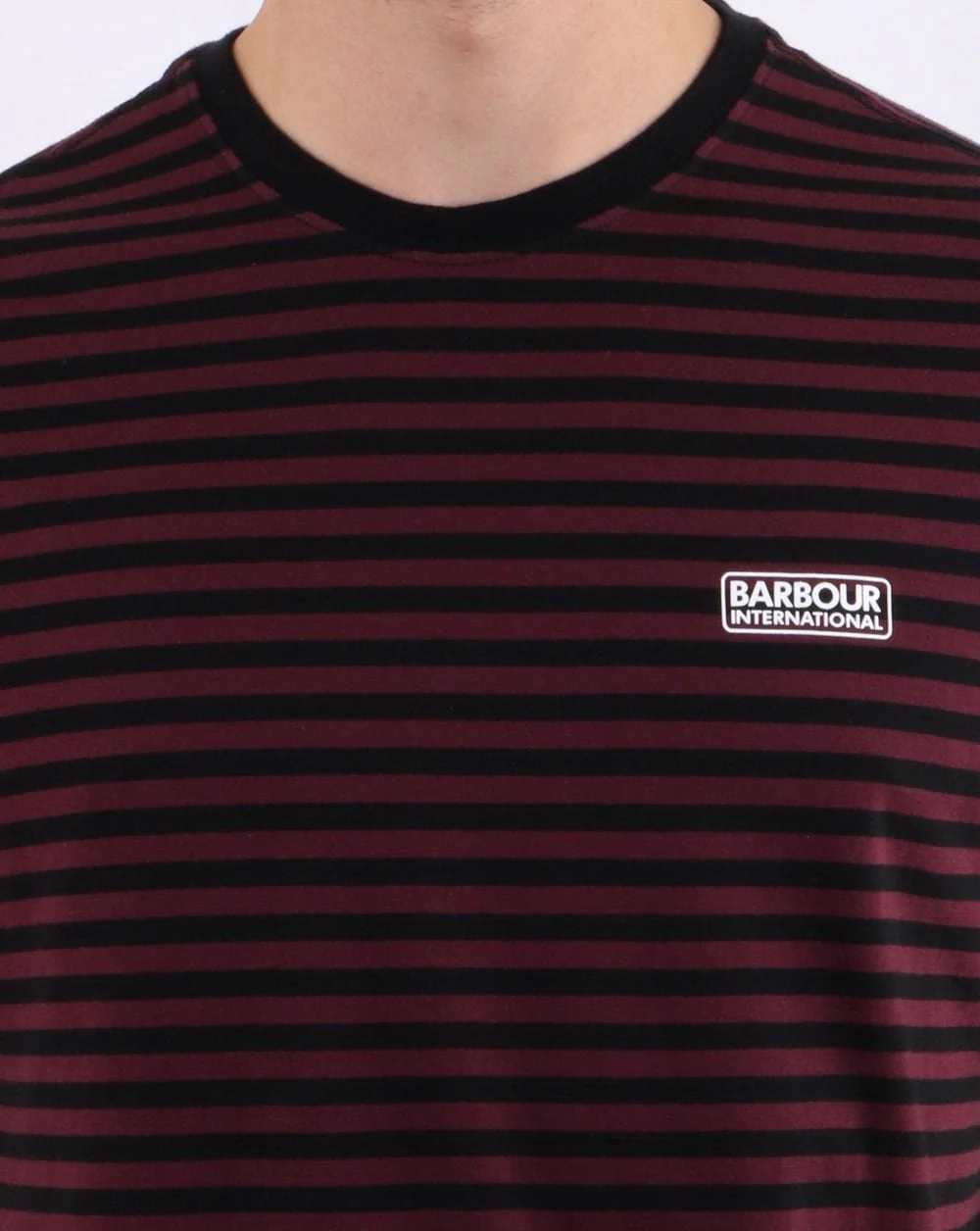 Barbour International Stripe Tee Red - Image 4