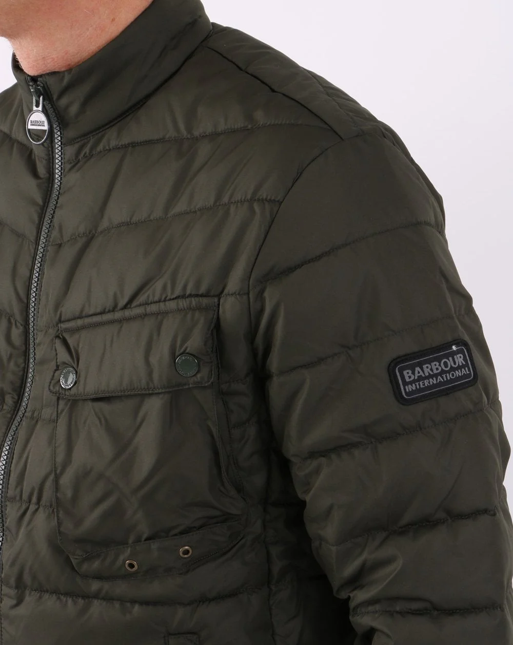 Barbour International Winter Chain Quilt Jacket Sage Green - Image 3