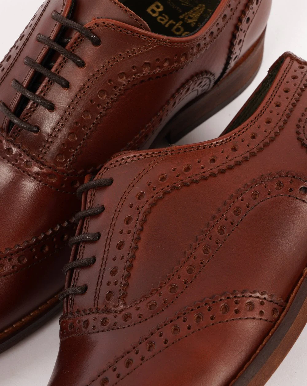 Barbour Isham Brogue Shoe Mahogany - Image 2