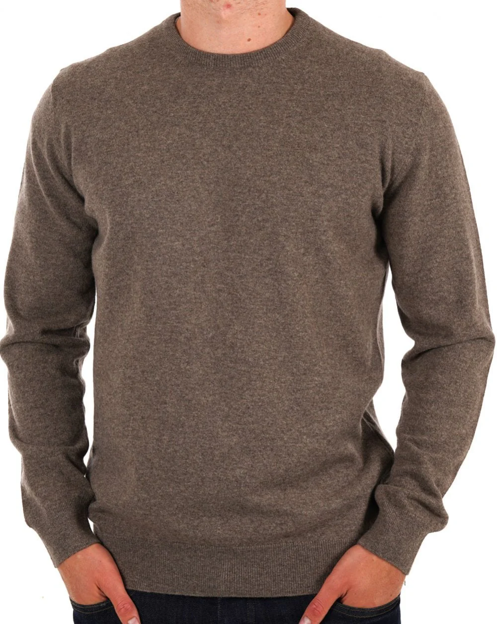 Barbour Lambswool Jumper Dark Stone