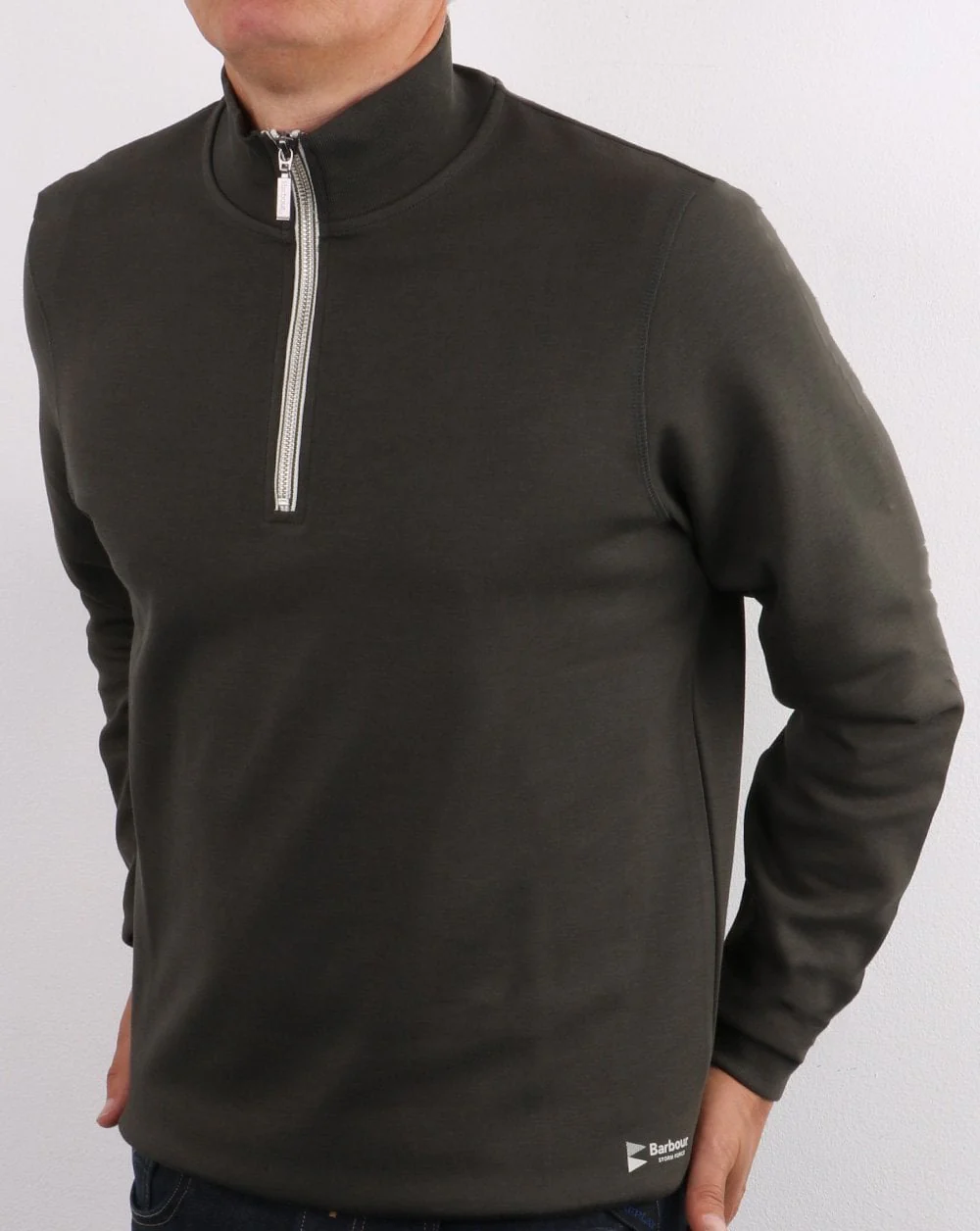 Barbour Lockley Half Zip Sweatshirt Forest