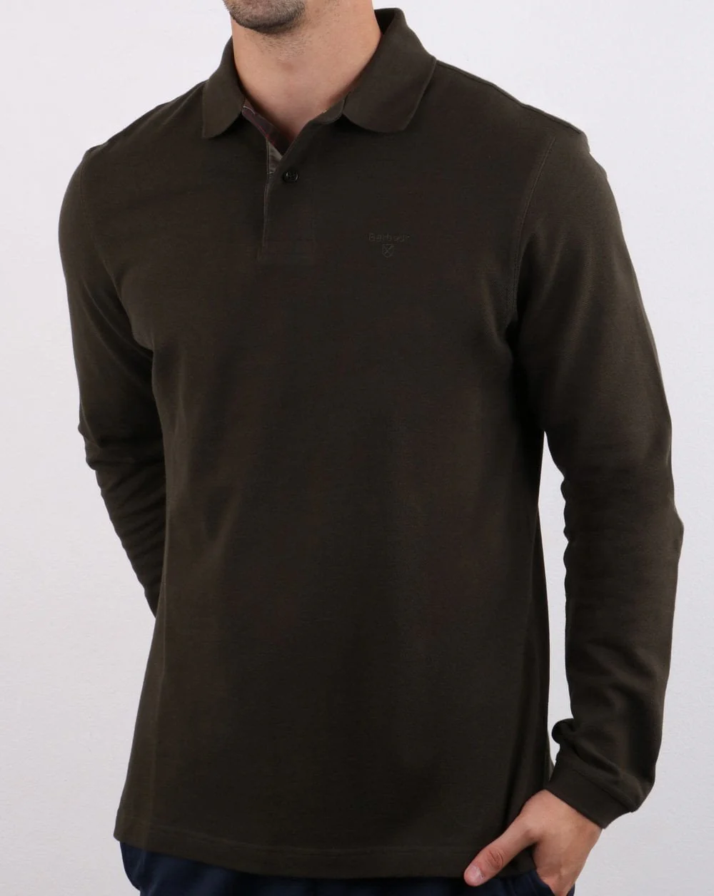Barbour Long Sleeve Sport Polo Green - Image 3