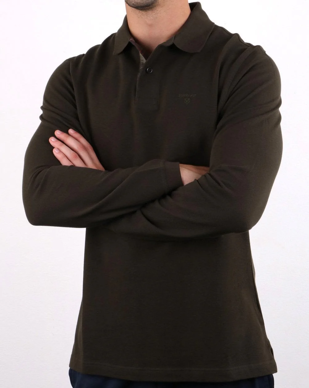 Barbour Long Sleeve Sport Polo Green - Image 4